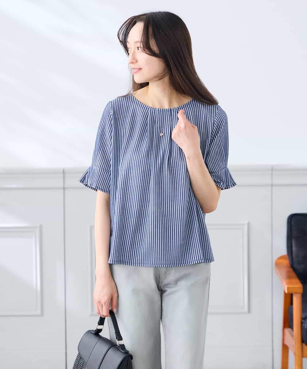 K3KHD40039 a.v.v Elmi(アー・ヴェ・ヴェ) 【低身長サイズ】タックパフスリーブトップス ライトイエロー