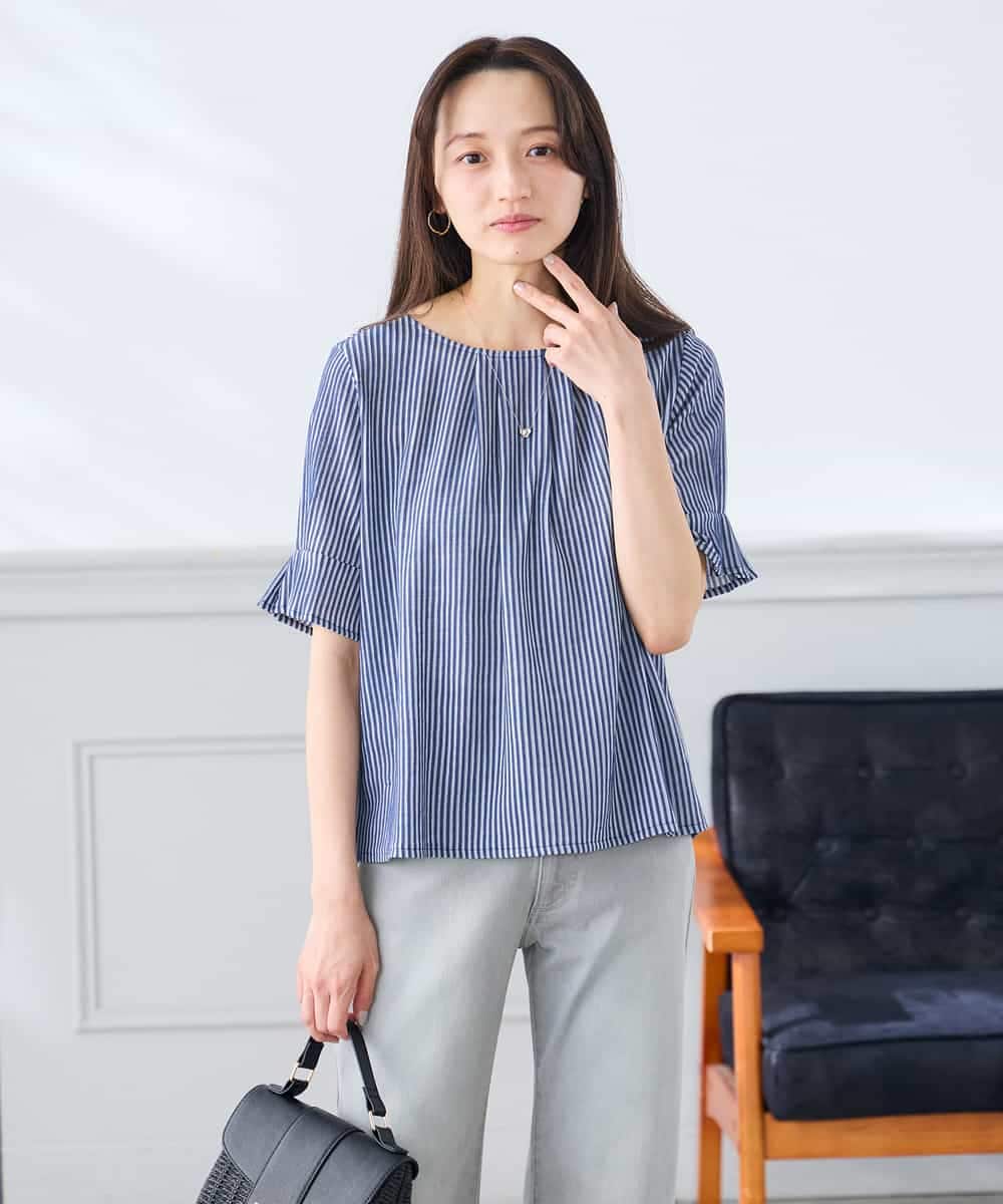 K3KHD40039 a.v.v Elmi(アー・ヴェ・ヴェ) 【低身長サイズ】タックパフスリーブトップス ライトイエロー