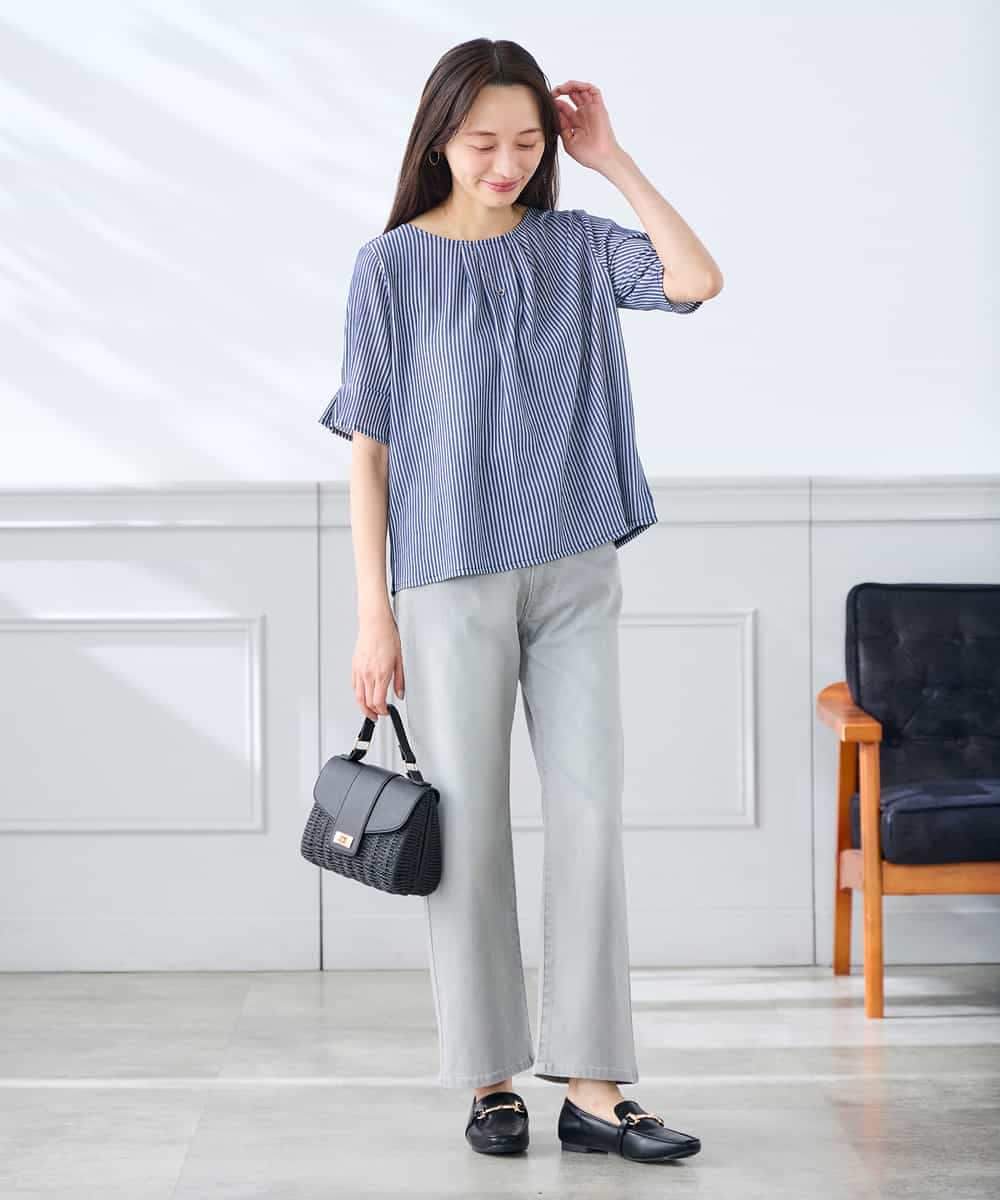 K3KHD40039 a.v.v Elmi(アー・ヴェ・ヴェ) 【低身長サイズ】タックパフスリーブトップス ライトイエロー