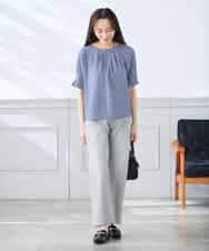 K3KHD40039 a.v.v Elmi(アー・ヴェ・ヴェ) 【低身長サイズ】タックパフスリーブトップス ライトイエロー