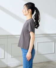 K3KHD54029 a.v.v Elmi(アー・ヴェ・ヴェ) 【低身長サイズ】コンパクトロゴTシャツ【接触冷感/UVカット/コットン100%】 グレージュ