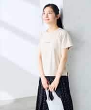 K3KHD54029 a.v.v Elmi(アー・ヴェ・ヴェ) 【低身長サイズ】コンパクトロゴTシャツ【接触冷感/UVカット/コットン100%】 グレージュ