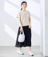 K3KHD54029 a.v.v Elmi(アー・ヴェ・ヴェ) 【低身長サイズ】コンパクトロゴTシャツ【接触冷感/UVカット/コットン100%】 グレージュ