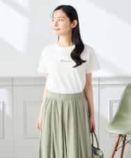 K3KHD54029 a.v.v Elmi(アー・ヴェ・ヴェ) 【低身長サイズ】コンパクトロゴTシャツ【接触冷感/UVカット/コットン100%】 グレージュ
