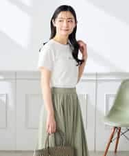 K3KHD54029 a.v.v Elmi(アー・ヴェ・ヴェ) 【低身長サイズ】コンパクトロゴTシャツ【接触冷感/UVカット/コットン100%】 グレージュ