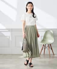 K3KHD54029 a.v.v Elmi(アー・ヴェ・ヴェ) 【低身長サイズ】コンパクトロゴTシャツ【接触冷感/UVカット/コットン100%】 グレージュ