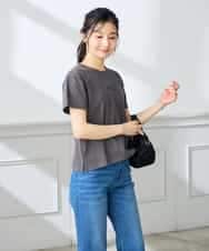K3KHD54029 a.v.v Elmi(アー・ヴェ・ヴェ) 【低身長サイズ】コンパクトロゴTシャツ【接触冷感/UVカット/コットン100%】 グレージュ