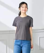 K3KHD54029 a.v.v Elmi(アー・ヴェ・ヴェ) 【低身長サイズ】コンパクトロゴTシャツ【接触冷感/UVカット/コットン100%】 グレージュ