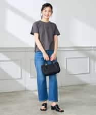 K3KHD54029 a.v.v Elmi(アー・ヴェ・ヴェ) 【低身長サイズ】コンパクトロゴTシャツ【接触冷感/UVカット/コットン100%】 グレージュ