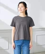 K3KHD54029 a.v.v Elmi(アー・ヴェ・ヴェ) 【低身長サイズ】コンパクトロゴTシャツ【接触冷感/UVカット/コットン100%】 グレージュ