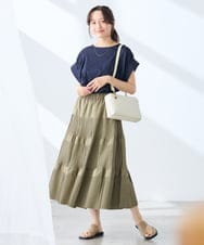 K3KHD57044 a.v.v Elmi(アー・ヴェ・ヴェ) 【低身長サイズ】ボリュームスリーブフレアカットソー ライトイエロー