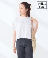 K3KID48035 a.v.v Elmi(アー・ヴェ・ヴェ) 【低身長サイズ/接触冷感】クロップドロゴTシャツ ホワイト