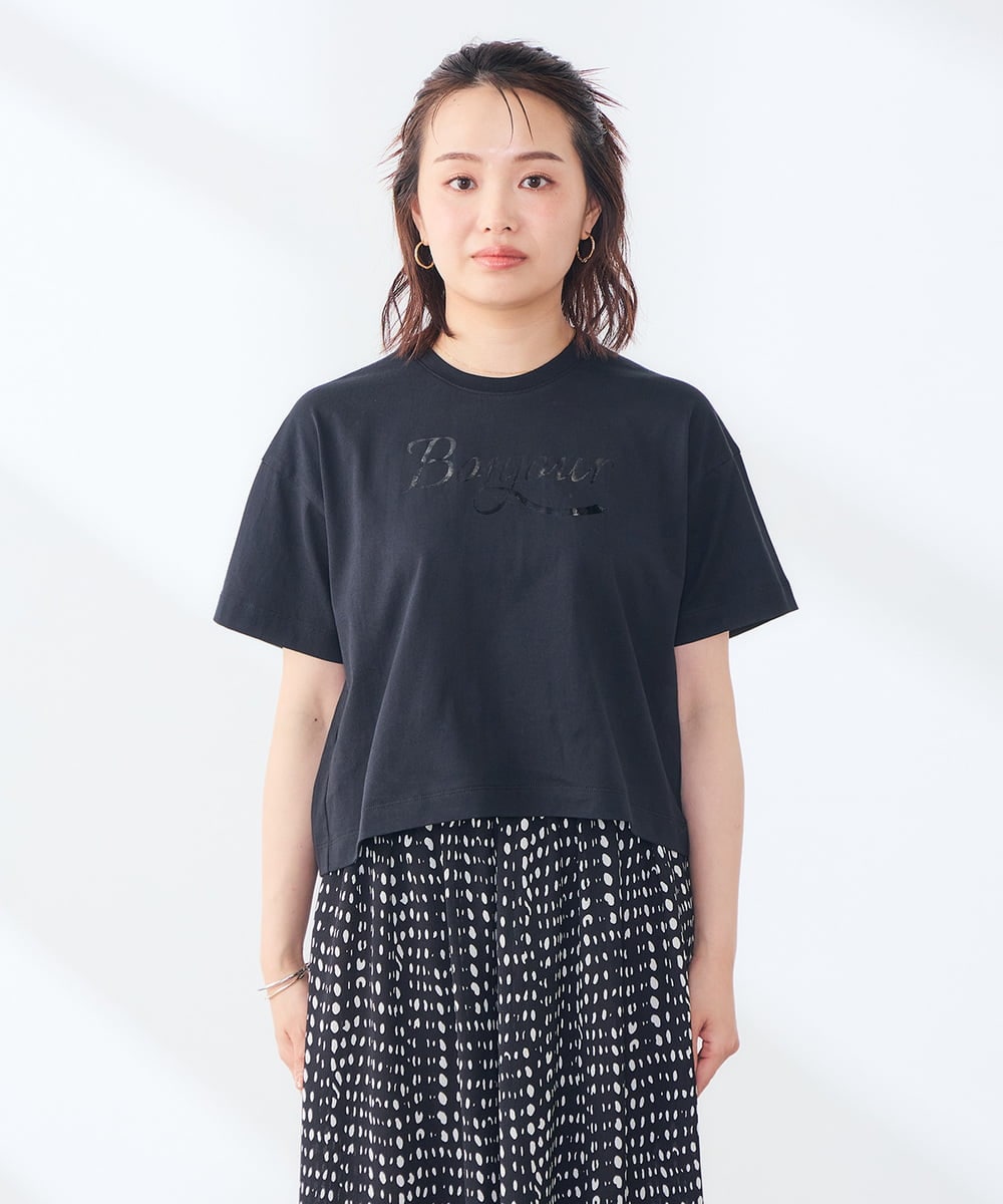 K3KID48035 a.v.v Elmi(アー・ヴェ・ヴェ) 【低身長サイズ/接触冷感】クロップドロゴTシャツ ホワイト