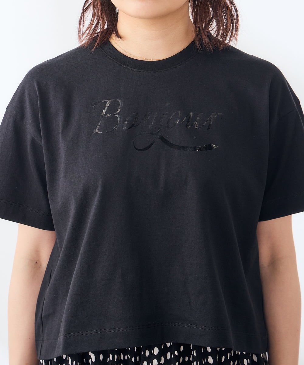 K3KID48035 a.v.v Elmi(アー・ヴェ・ヴェ) 【低身長サイズ/接触冷感】クロップドロゴTシャツ ホワイト