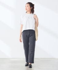 K3KID48035 a.v.v Elmi(アー・ヴェ・ヴェ) 【低身長サイズ/接触冷感】クロップドロゴTシャツ ホワイト