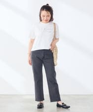 K3KID48035 a.v.v Elmi(アー・ヴェ・ヴェ) 【低身長サイズ/接触冷感】クロップドロゴTシャツ ホワイト