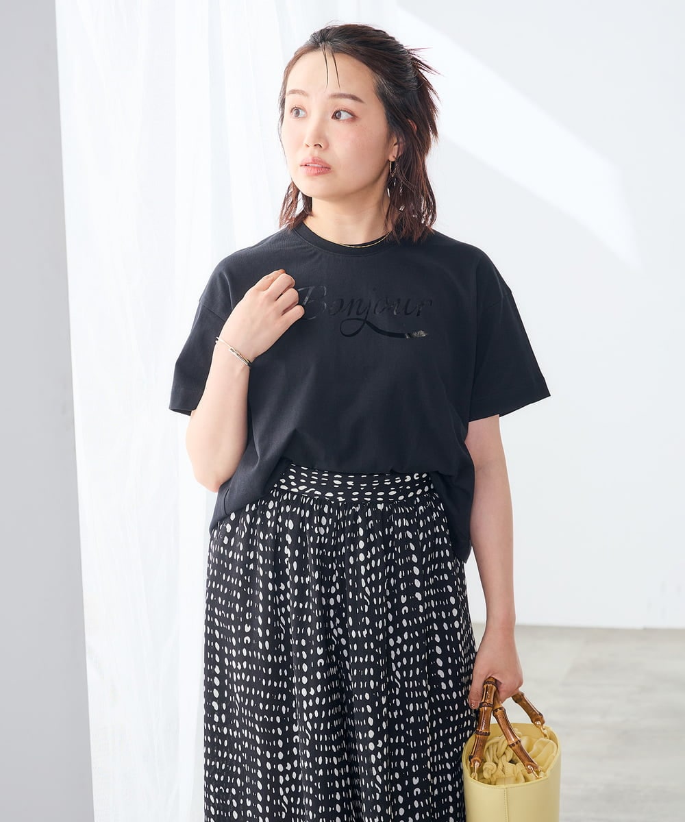 K3KID48035 a.v.v Elmi(アー・ヴェ・ヴェ) 【低身長サイズ/接触冷感】クロップドロゴTシャツ ホワイト
