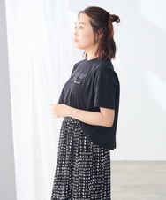 K3KID48035 a.v.v Elmi(アー・ヴェ・ヴェ) 【低身長サイズ/接触冷感】クロップドロゴTシャツ ホワイト