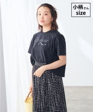 K3KID48035 a.v.v Elmi(アー・ヴェ・ヴェ) 【低身長サイズ/接触冷感】クロップドロゴTシャツ ブラック