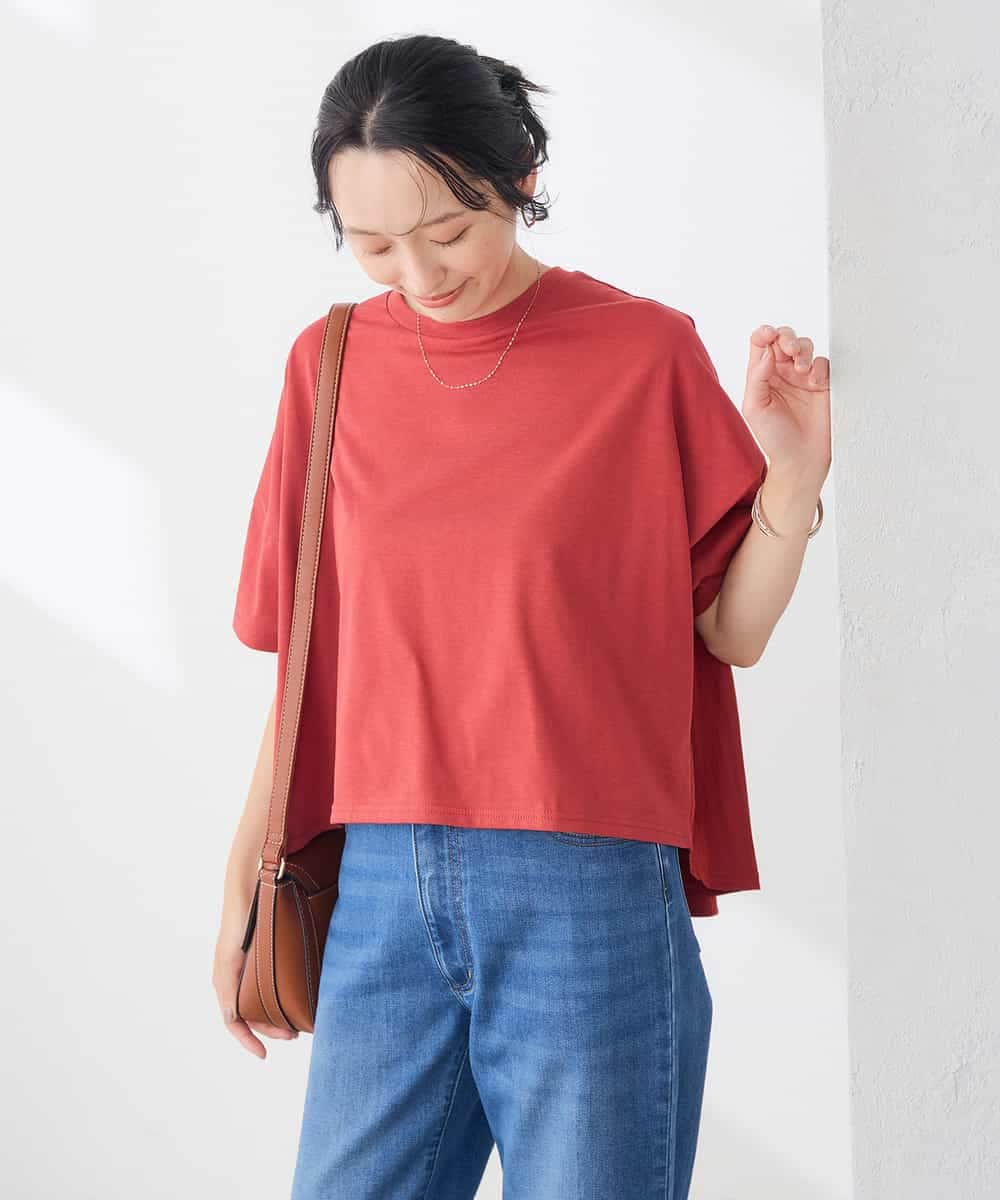 K3KID78044 a.v.v Elmi(アー・ヴェ・ヴェ) 【低身長サイズ】バックシャーリングTシャツ オレンジ