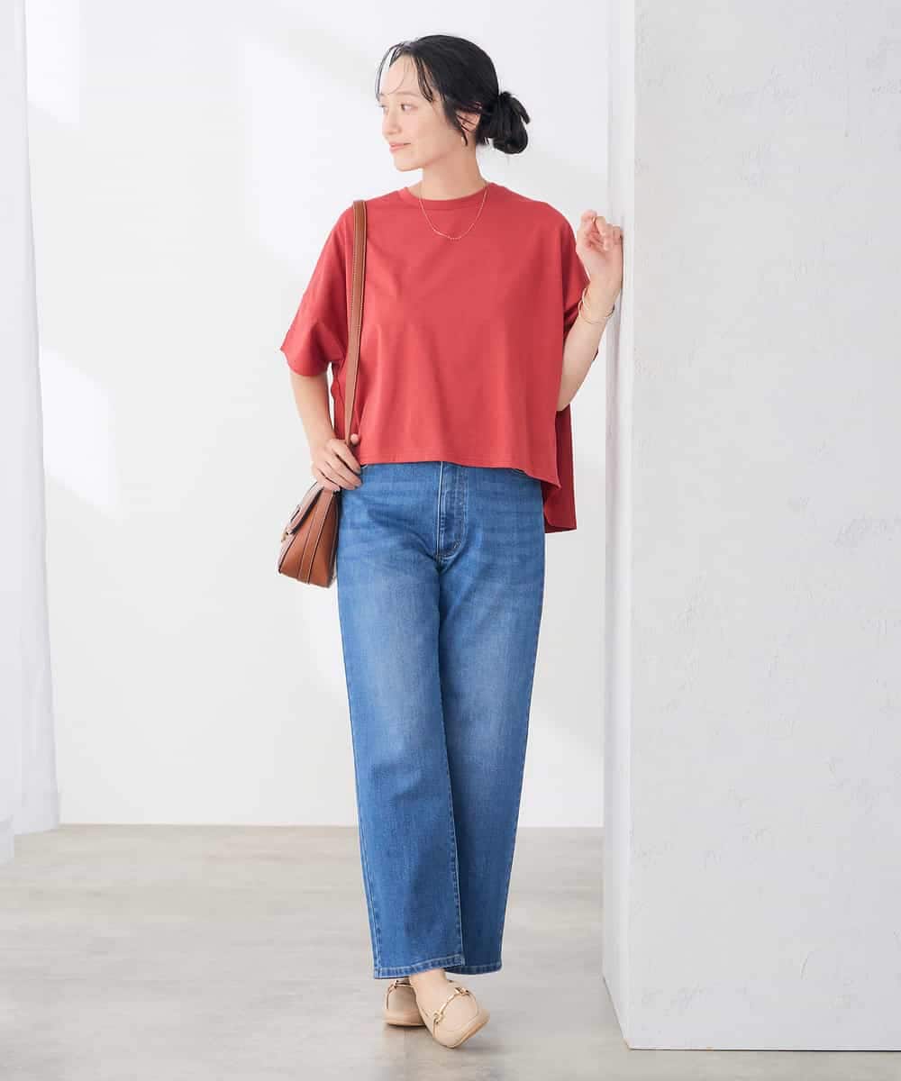 K3KID78044 a.v.v Elmi(アー・ヴェ・ヴェ) 【低身長サイズ】バックシャーリングTシャツ オレンジ