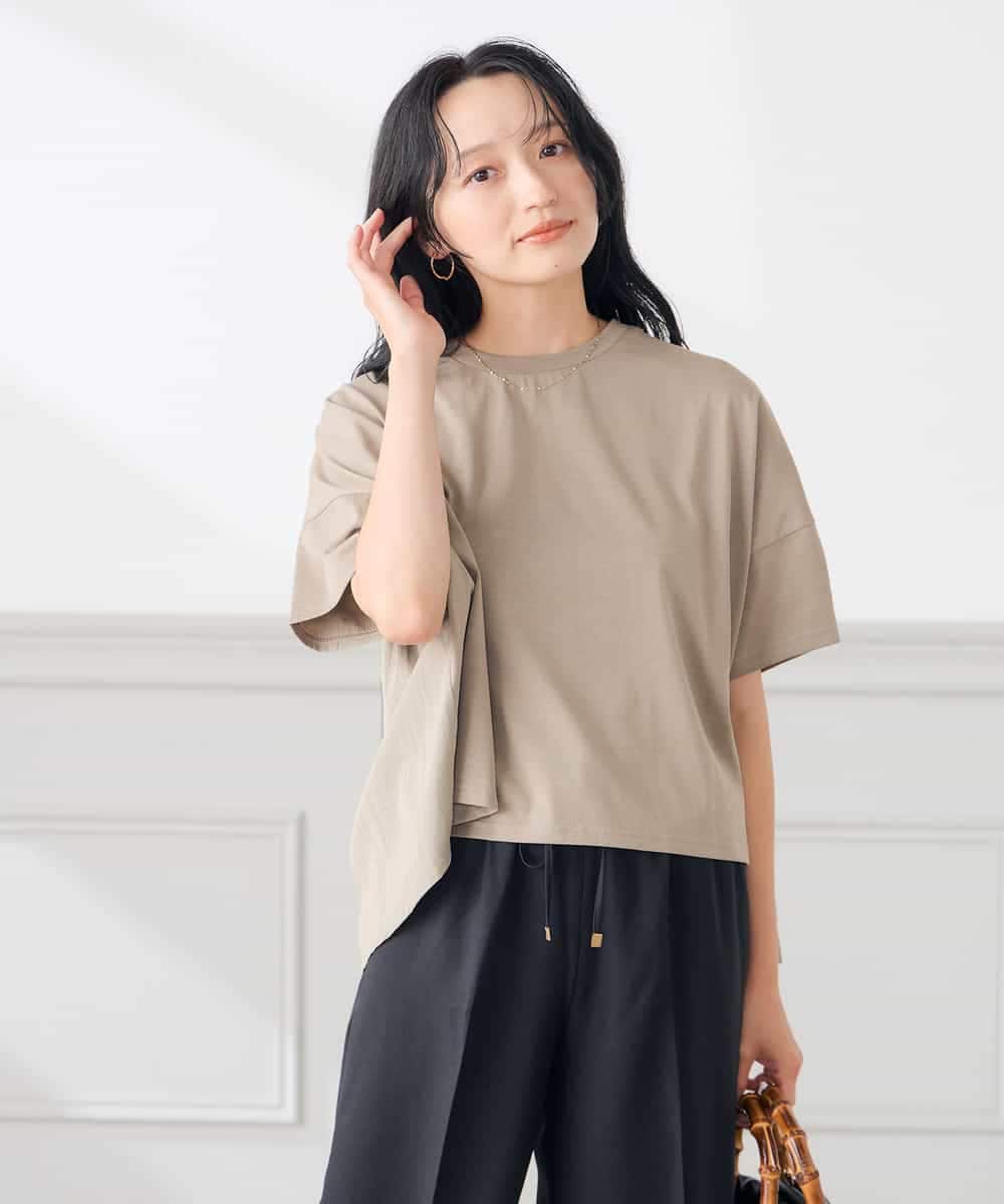 K3KID78044 a.v.v Elmi(アー・ヴェ・ヴェ) 【低身長サイズ】バックシャーリングTシャツ オレンジ