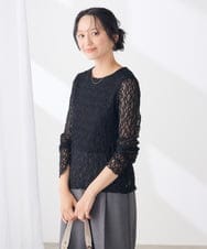 K3KKD04035 a.v.v Elmi(アー・ヴェ・ヴェ) 【低身長サイズ】ストレッチ レース トップス アイボリー