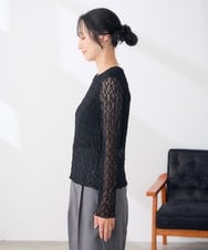 K3KKD04035 a.v.v Elmi(アー・ヴェ・ヴェ) 【低身長サイズ】ストレッチ レース トップス アイボリー