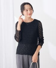 K3KKD04035 a.v.v Elmi(アー・ヴェ・ヴェ) 【低身長サイズ】ストレッチ レース トップス アイボリー