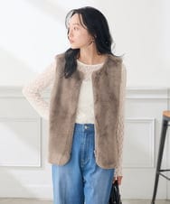 K3KKD04035 a.v.v Elmi(アー・ヴェ・ヴェ) 【低身長サイズ】ストレッチ レース トップス アイボリー