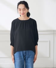 K3KKD23044 a.v.v Elmi(アー・ヴェ・ヴェ) 【低身長サイズ】ギャザーネック ドルマンスリーブ トップス グリーン