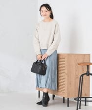 K3KLA41044 a.v.v Elmi(アー・ヴェ・ヴェ) 【低身長サイズ】ラメ裏起毛タックスリーブスウェット グレー