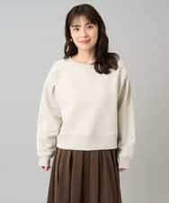 K3KLA41044 a.v.v Elmi(アー・ヴェ・ヴェ) 【低身長サイズ】ラメ裏起毛タックスリーブスウェット グレー