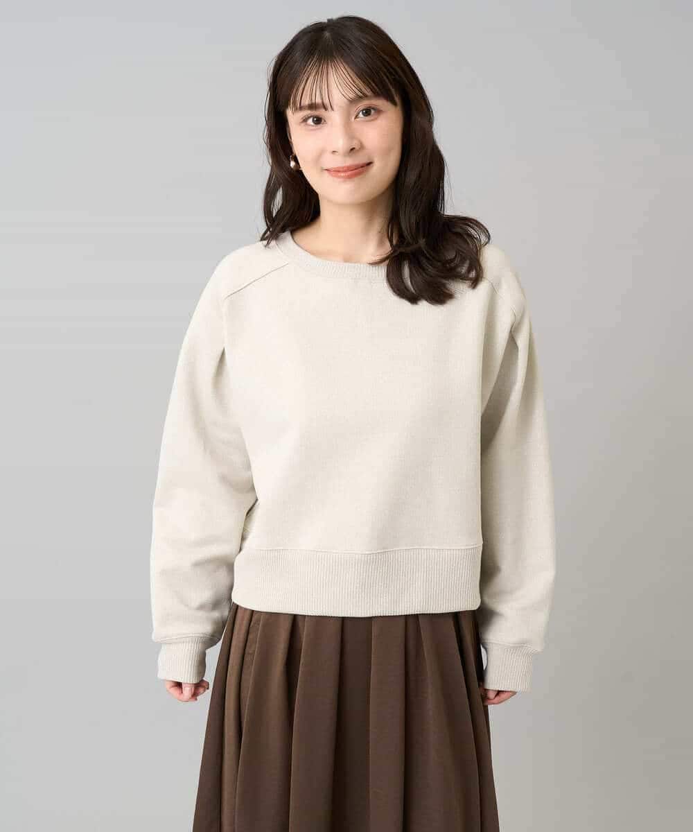 K3KLA41044 a.v.v Elmi(アー・ヴェ・ヴェ) 【低身長サイズ】ラメ裏起毛タックスリーブスウェット グレー