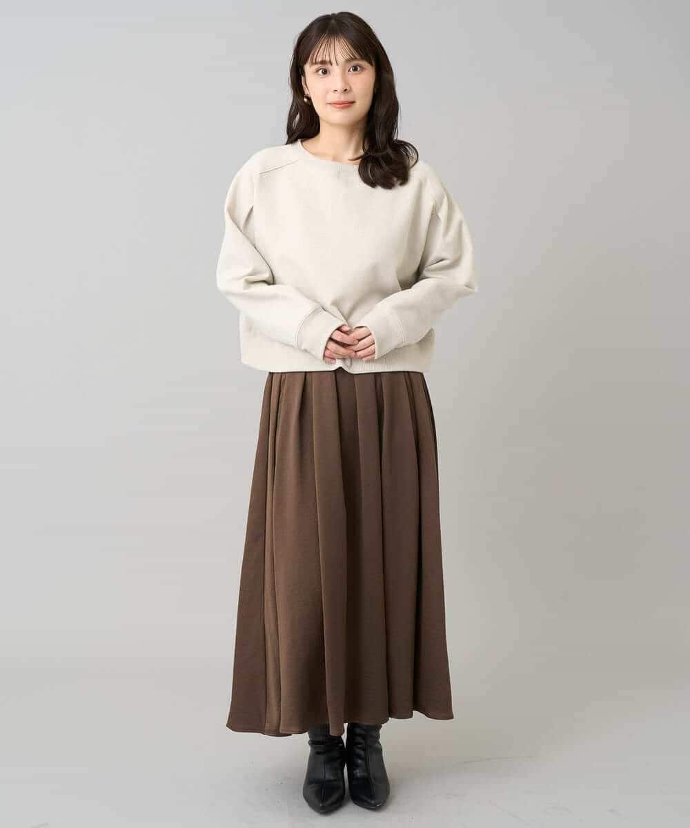 K3KLA41044 a.v.v Elmi(アー・ヴェ・ヴェ) 【低身長サイズ】ラメ裏起毛タックスリーブスウェット グレー