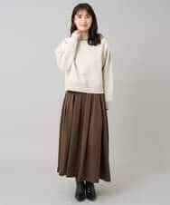 K3KLA41044 a.v.v Elmi(アー・ヴェ・ヴェ) 【低身長サイズ】ラメ裏起毛タックスリーブスウェット グレー