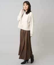 K3KLA41044 a.v.v Elmi(アー・ヴェ・ヴェ) 【低身長サイズ】ラメ裏起毛タックスリーブスウェット グレー