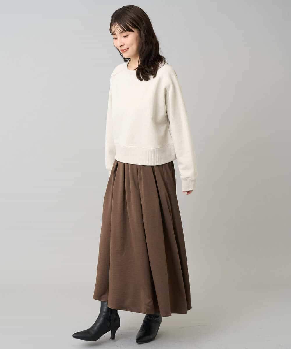 K3KLA41044 a.v.v Elmi(アー・ヴェ・ヴェ) 【低身長サイズ】ラメ裏起毛タックスリーブスウェット グレー