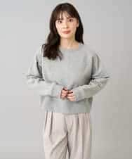 K3KLA41044 a.v.v Elmi(アー・ヴェ・ヴェ) 【低身長サイズ】ラメ裏起毛タックスリーブスウェット グレー