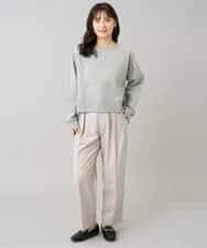 K3KLA41044 a.v.v Elmi(アー・ヴェ・ヴェ) 【低身長サイズ】ラメ裏起毛タックスリーブスウェット グレー