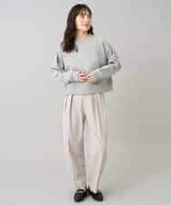 K3KLA41044 a.v.v Elmi(アー・ヴェ・ヴェ) 【低身長サイズ】ラメ裏起毛タックスリーブスウェット グレー