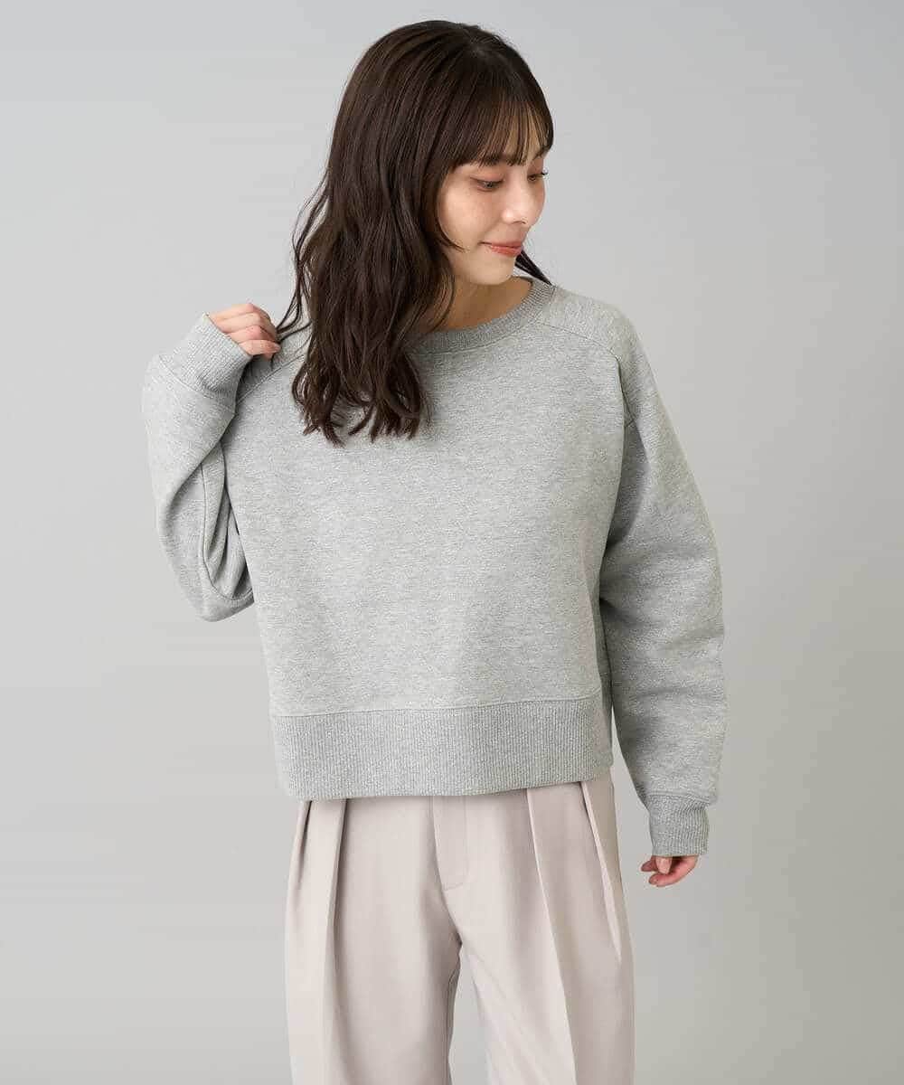 K3KLA41044 a.v.v Elmi(アー・ヴェ・ヴェ) 【低身長サイズ】ラメ裏起毛タックスリーブスウェット グレー