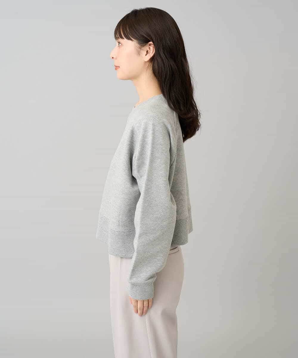 K3KLA41044 a.v.v Elmi(アー・ヴェ・ヴェ) 【低身長サイズ】ラメ裏起毛タックスリーブスウェット グレー