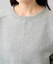 K3KLA41044 a.v.v Elmi(アー・ヴェ・ヴェ) 【低身長サイズ】ラメ裏起毛タックスリーブスウェット グレー