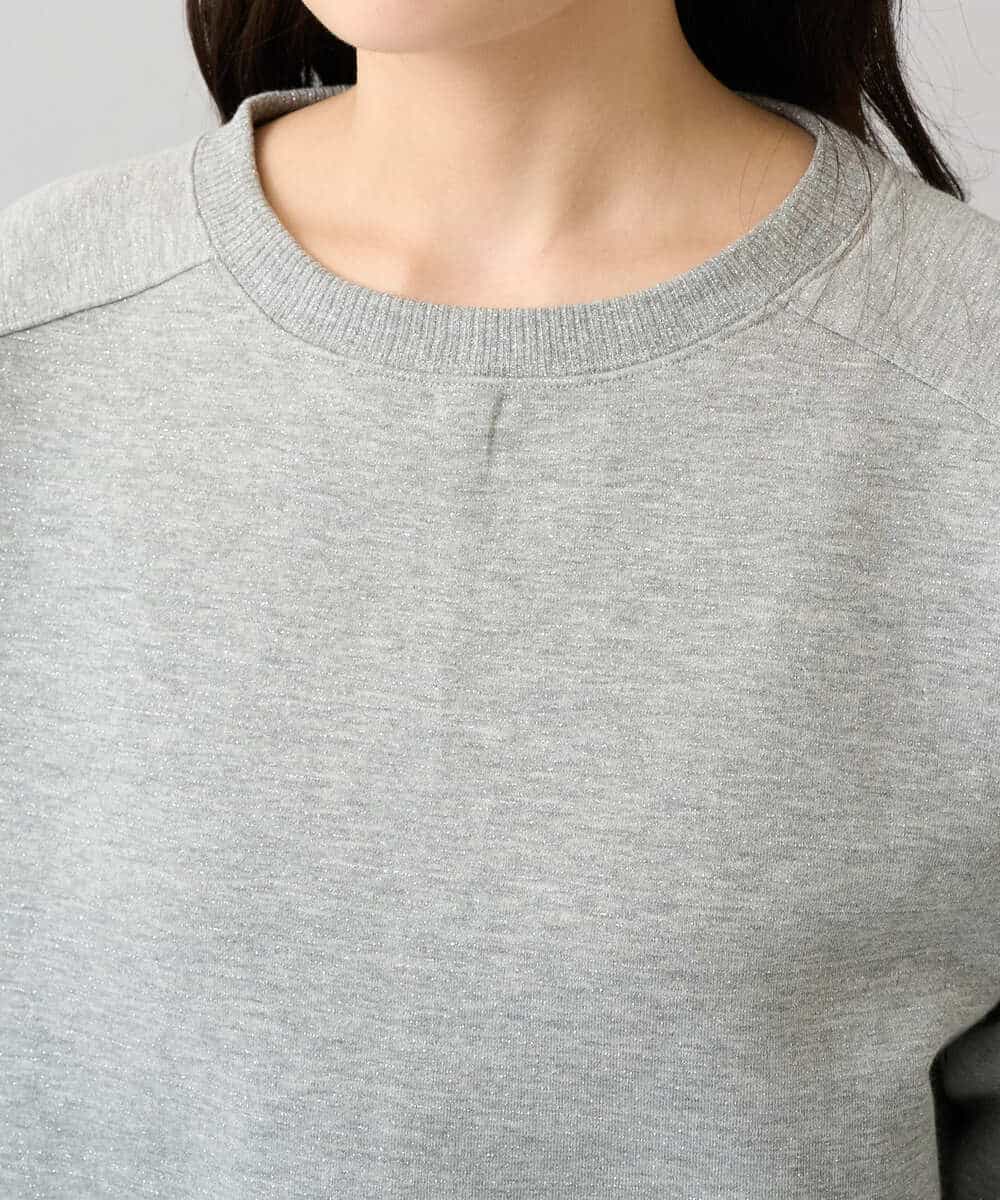 K3KLA41044 a.v.v Elmi(アー・ヴェ・ヴェ) 【低身長サイズ】ラメ裏起毛タックスリーブスウェット グレー