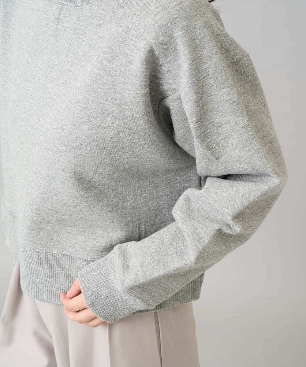 K3KLA41044 a.v.v Elmi(アー・ヴェ・ヴェ) 【低身長サイズ】ラメ裏起毛タックスリーブスウェット グレー