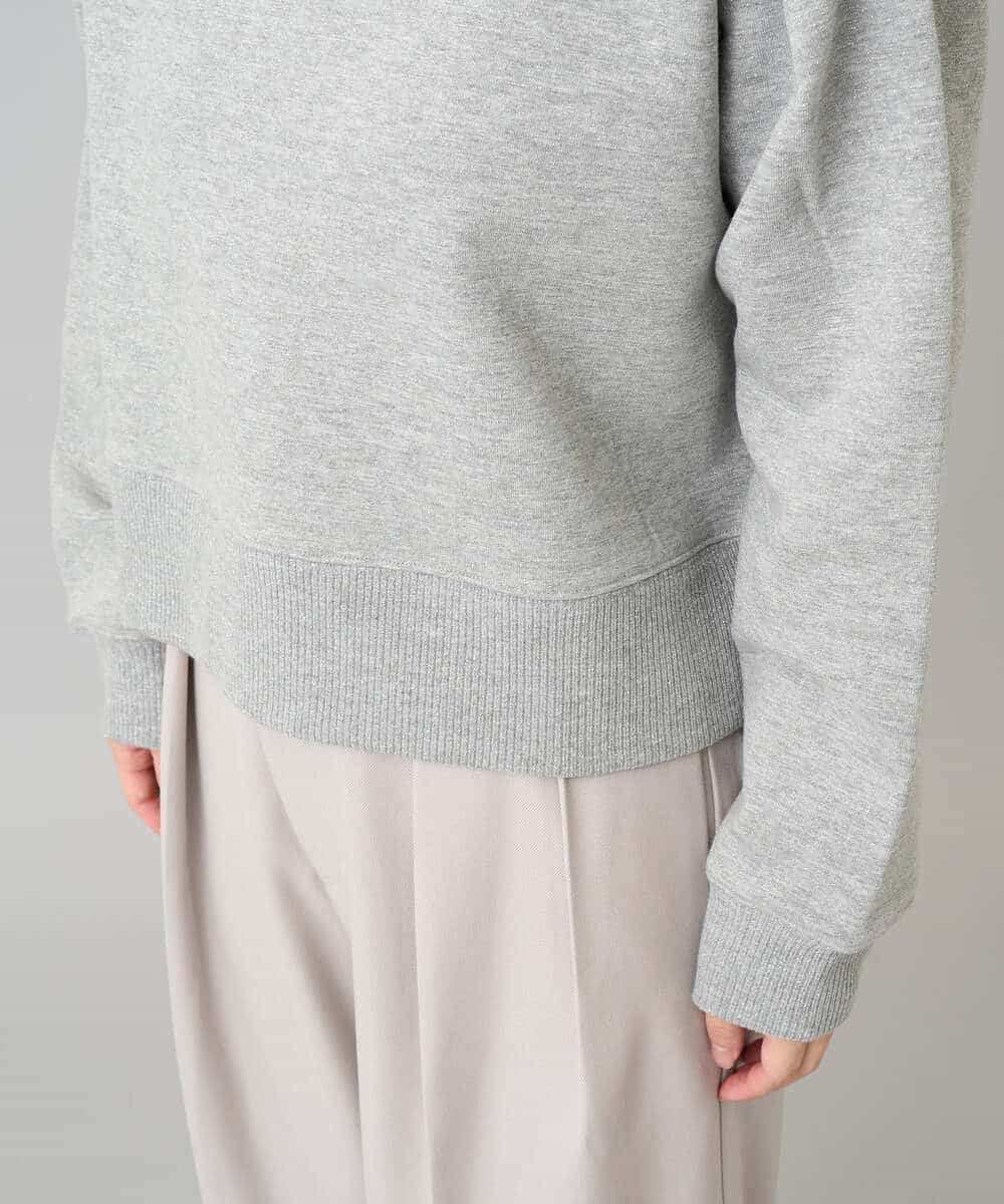 K3KLA41044 a.v.v Elmi(アー・ヴェ・ヴェ) 【低身長サイズ】ラメ裏起毛タックスリーブスウェット グレー