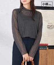 K3KTD06029 a.v.v Elmi(アー・ヴェ・ヴェ) 【低身長サイズ】シアーウェーブハイネックカットソー ダークグレー