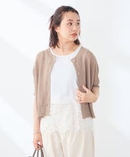 K3KTD09029 a.v.v Elmi(アー・ヴェ・ヴェ) 【低身長サイズ】レースヘムタンクトップ アイボリー