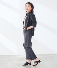 K3LAG04059 a.v.v Elmi(アー・ヴェ・ヴェ) 【低身長サイズ】ストレッチデニムストレートパンツ ブルー